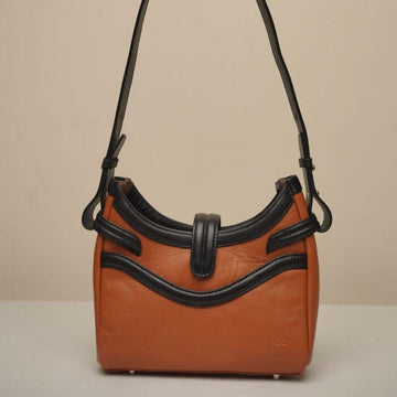 Billow Shoulder Bag -  Tan & Black