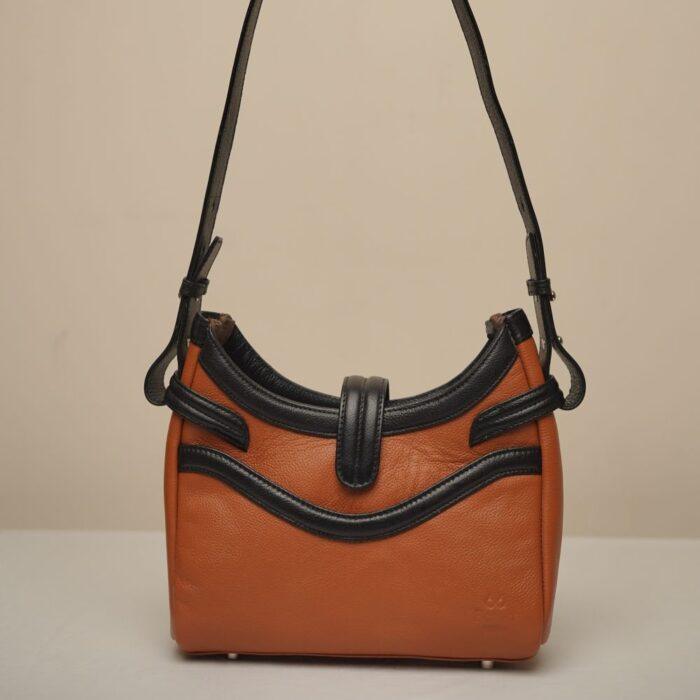 Billow Shoulder Bag -  Tan & Black
