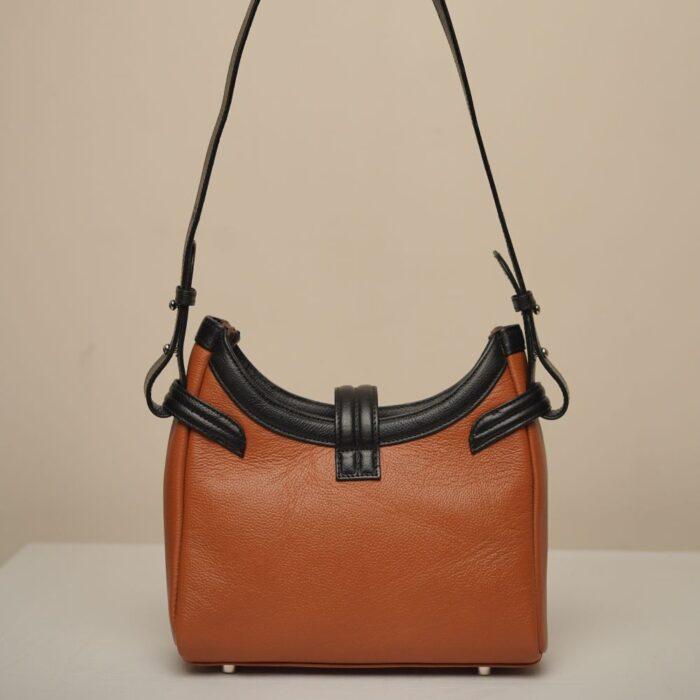 Billow Shoulder Bag -  Tan & Black