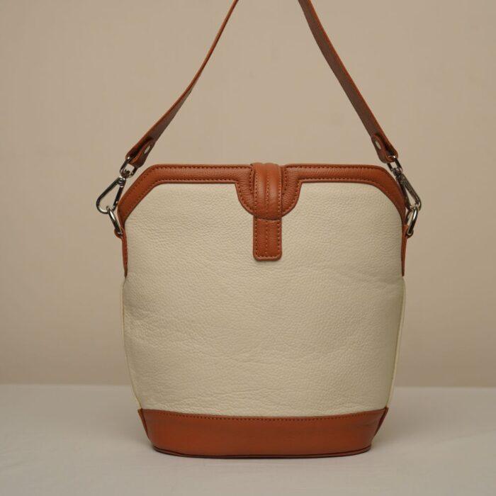 Ripple Bucket Bag - Cream &amp; Tan