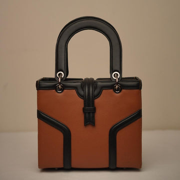 V2 Handbag - Tan & Black