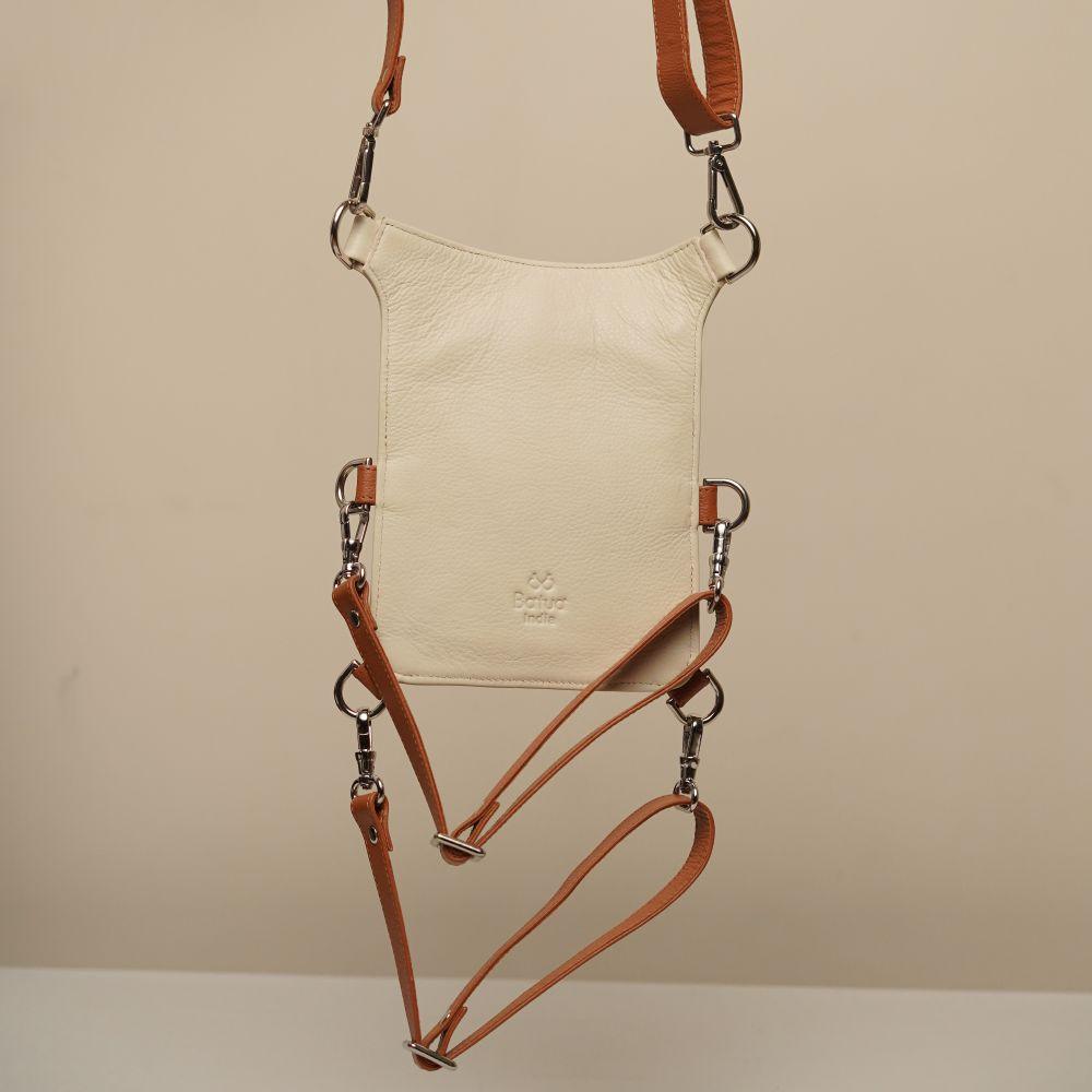 Tri-wave Thigh Bag - Cream &amp; Tan
