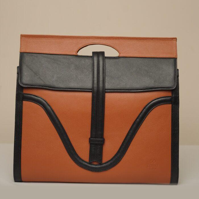 Wave Laptop Bag - Tan & Black