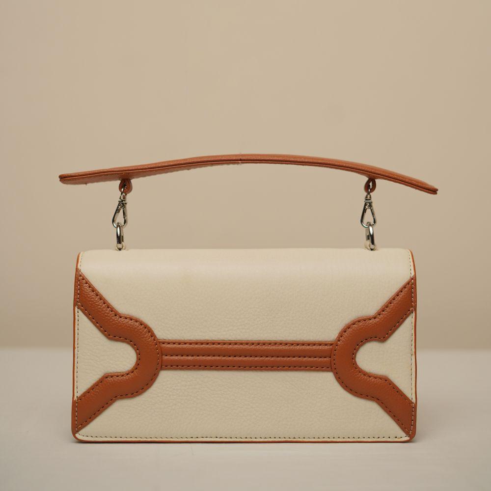 Wavelet Clutch - Cream & Tan