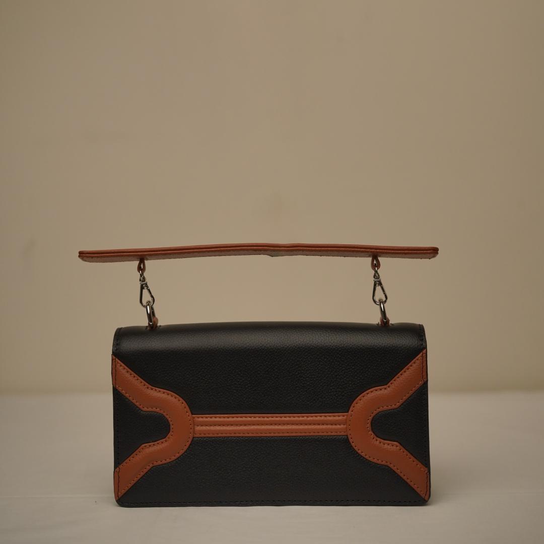 Wavelet Clutch - Black & Tan